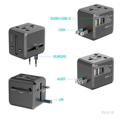 Earldom USB International Travel Adapter With Type C to USB 3.1 Adapter/Universal Travel Adapter